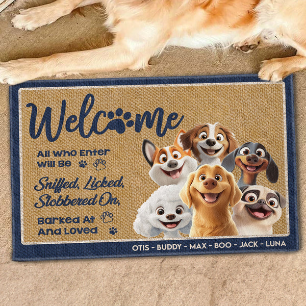 All Who Enter Will Be Sniffed, Licked - Personalized Doormat - Gift for Pet Owners, Pet Lovers, Dog Mom | CLP15 NH96
