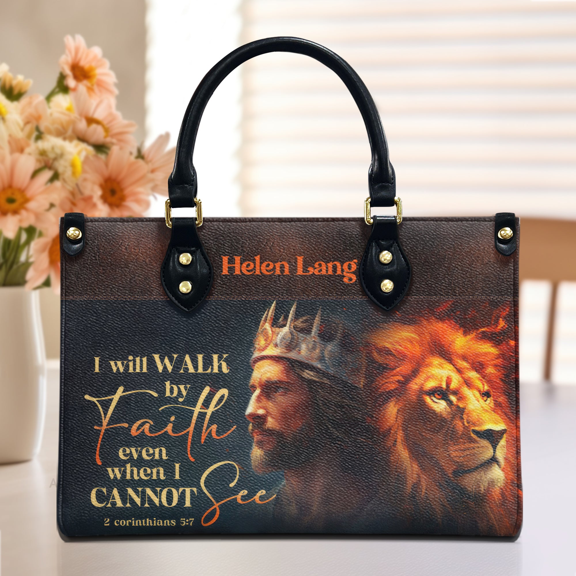 Will Walk By Faith - Beautiful Personalized Leather Handbag - AT4081218