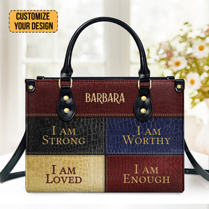 I Am Loved - Thoughtful Gift For Christians - Personalized Leather Handbag With Handle - AT4080911