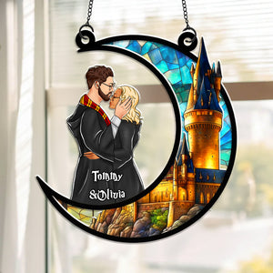 Wizard Couple - Gift For Couple Boyfriends, Girlfriends - Personalized Window Hanging Suncatcher Ornament - CL20 NH96