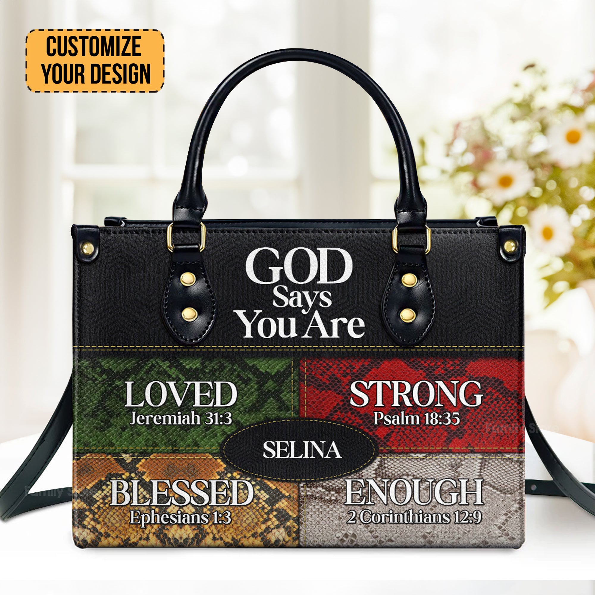 God Says I Am - Thoughtful Gift For Christians - Personalized Leather Handbag With Handle - AT4080964