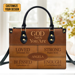 God Says I Am - Unique Personalized Leather Handbag - AT4080905