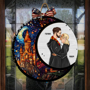 I Love You To Hogwarts And Back - Gift For Couple - Personalized Custom Wood Sign - CL20 NH96