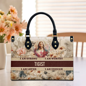 I Am Enough - Thoughtful Gift For Christians - Personalized Leather Handbag With Handle - AT4081205