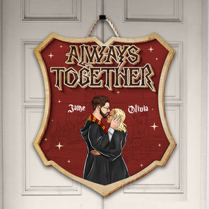 Wizard Couple Always Together - Gift For Couple - Personalized Custom Shaped Wood Sign - CL20 NH96