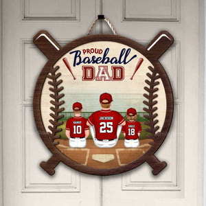 Proud Of You Daddy - Gift For Dad, Baseball Lovers - Personalized Custom Shaped Wood Sign - SPCL01 NA94