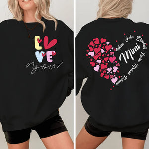 Love You Mimi With Grandkids- Personalized Sweatshirt With Design On Sleeve - Gift For Grandma, Mom, Wife | Custom Sleeve NH96