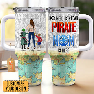 The Best Pirate Mom Of The Entire Ocean - Gift For Mom - Personalized 40oz Tumbler Cup With Straw - CL11 NA94