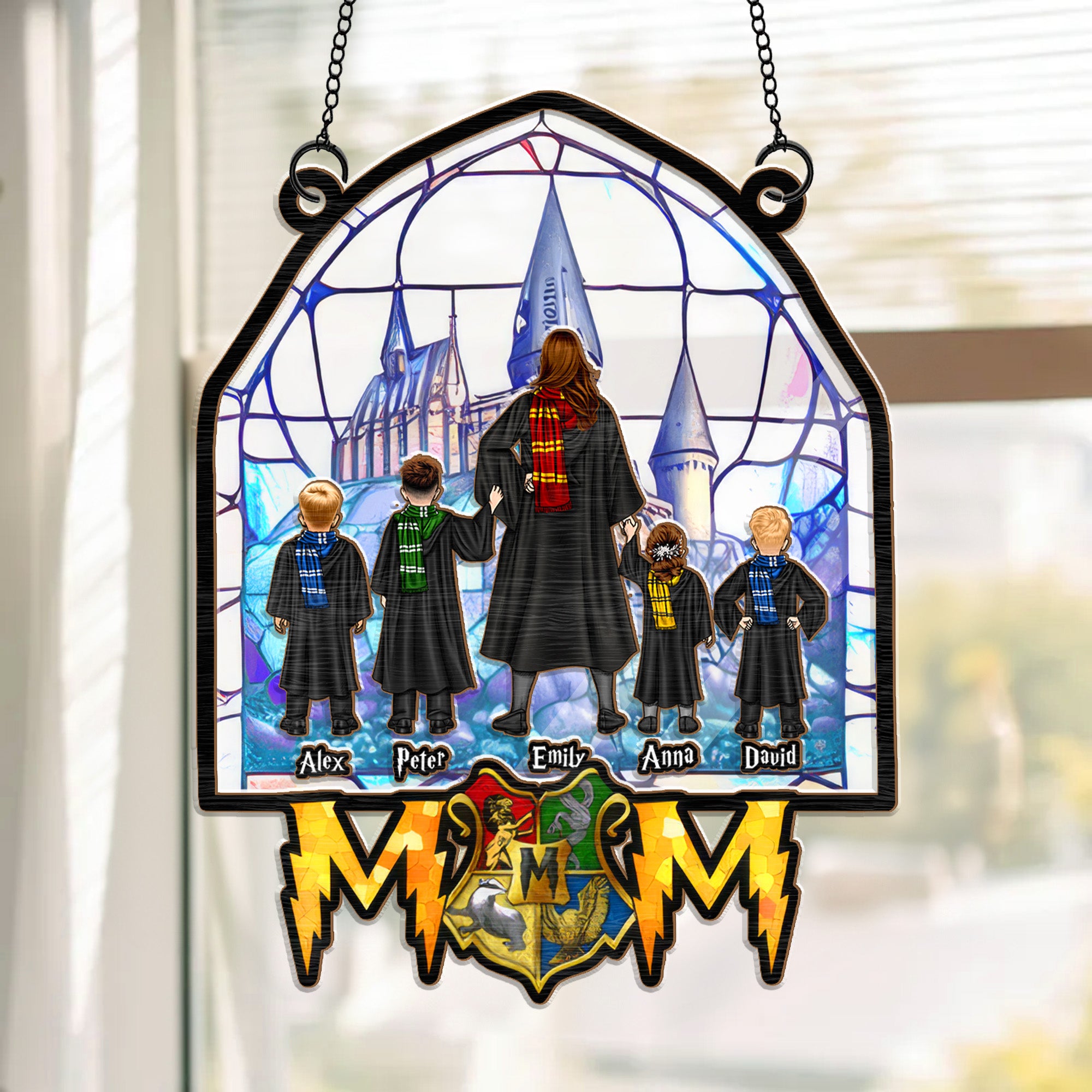 Wizard Mom - Gift For Mother - Personalized Window Hanging Suncatcher Ornament - CL25 NH96