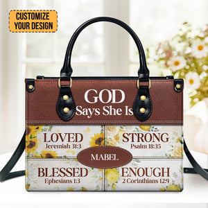 God Says She Is - Unique Personalized Leather Handbag - AT4080906