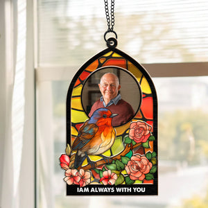 Robin I'm Always With You - Memorial Gift - Personalized Window Hanging Suncatcher Ornament NA94