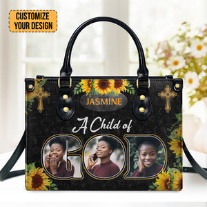 A Child Of God - Scripture Gifts For Women Of God - Personalized Leather Handbag With Handle - AT4080605