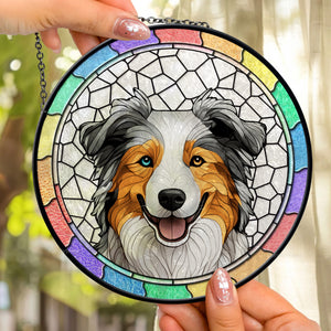 They Lived, They Loved, They Purred - Memorial Gift For Pet Lovers - Personalized Stained Glass Window Hanging Suncatcher - CLP07 NA94