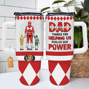 Best Power Dad Ever Coloful Version - Gift For Dad - Personalized 40oz Tumbler Cup With Straw - CL21 NA94