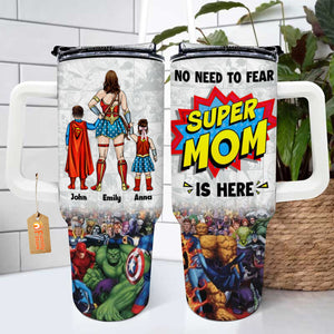 Wife Mom Protector And Hero - Gift For Mom - Personalized 40oz Tumbler Cup With Straw - CL02 NA94