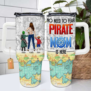 The Best Pirate Mom Of The Entire Ocean - Gift For Mom - Personalized 40oz Tumbler Cup With Straw - CL11 NA94