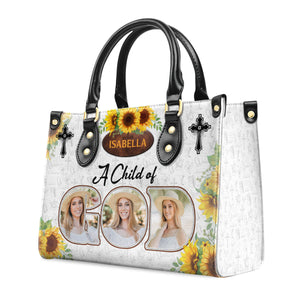 A Child Of God - Scripture Gifts For Women Of God - Personalized Leather Handbag With Handle - AT4080605