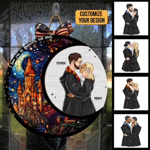 I Love You To Hogwarts And Back - Gift For Couple - Personalized Custom Wood Sign - CL20 NH96