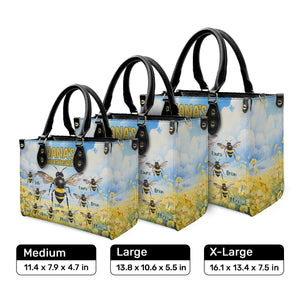 Nana's Sweethearts Bees - Beautiful Personalized Leather Handbag - AT4081348