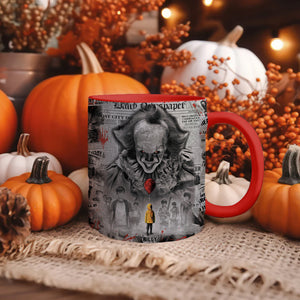 Custom Name Clown Make Me Scared Happy Halloween - Personalized Accent Mug - NA94