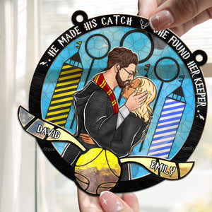 Harry Potter He Made His Catch, She Found Her Keeper - Gift for Couples - Window Suncatcher Ornament - CL20 NH96