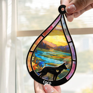 At The Rainbow Bridge, Wrapped In Eternal Warmth - Memorial Gift For Pet Lovers - Personalized Window Hanging Suncatcher Ornament - CLP05 NA94