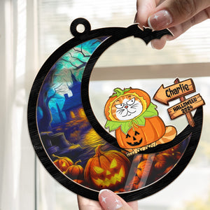 Meow That Is Boo In Cat Language Happy Halloween - Gift For Cat Lovers - Personalized Window Hanging Suncatcher Ornament - CLP01 NA94