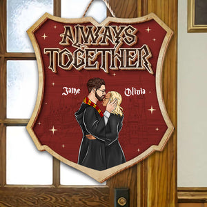 Wizard Couple Always Together - Gift For Couple - Personalized Custom Shaped Wood Sign - CL20 NH96