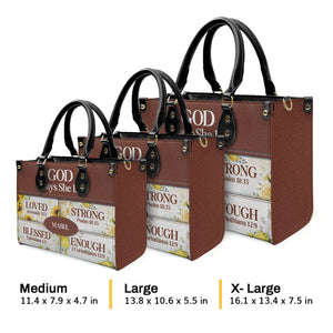 God Says She Is - Unique Personalized Leather Handbag - AT4080906