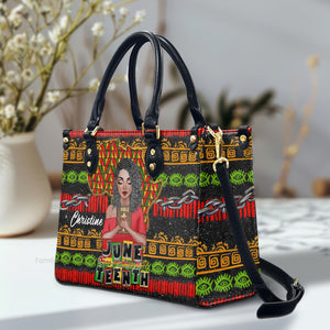 Free-ish Since 1865 Juneteenth  - Personalized Leather Bag - Birthday Gift For Black Woman, Mother, Friend, Sister | CLGOD01