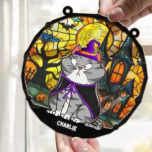 Well, It's Halloween - Gift For Cat Lovers - Personalized Window Hanging Suncatcher Ornament - CLP01 NA94