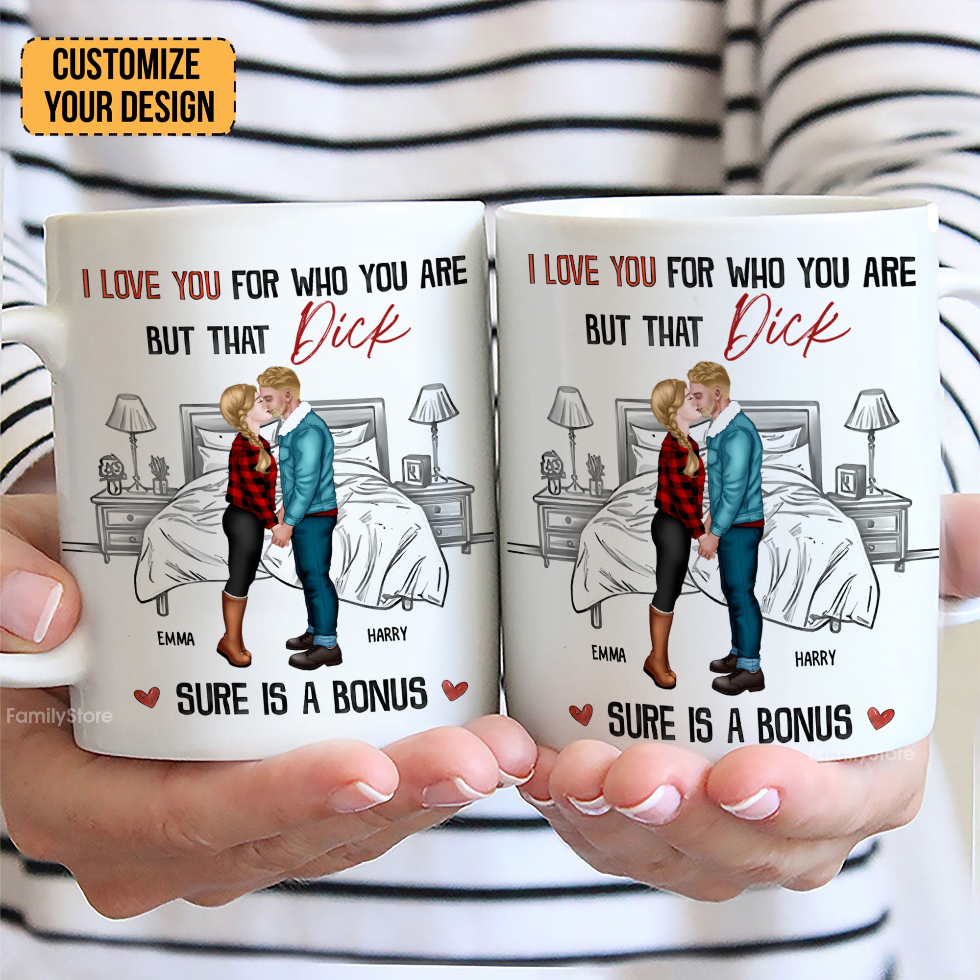 I Love You For Who You Are But That Is A Bonus - Personalized Ceramic Mug - Gift For Couple, Husband Wife, Anniversary, Engagement, Wedding, Marriage Gift - CL30 NH96