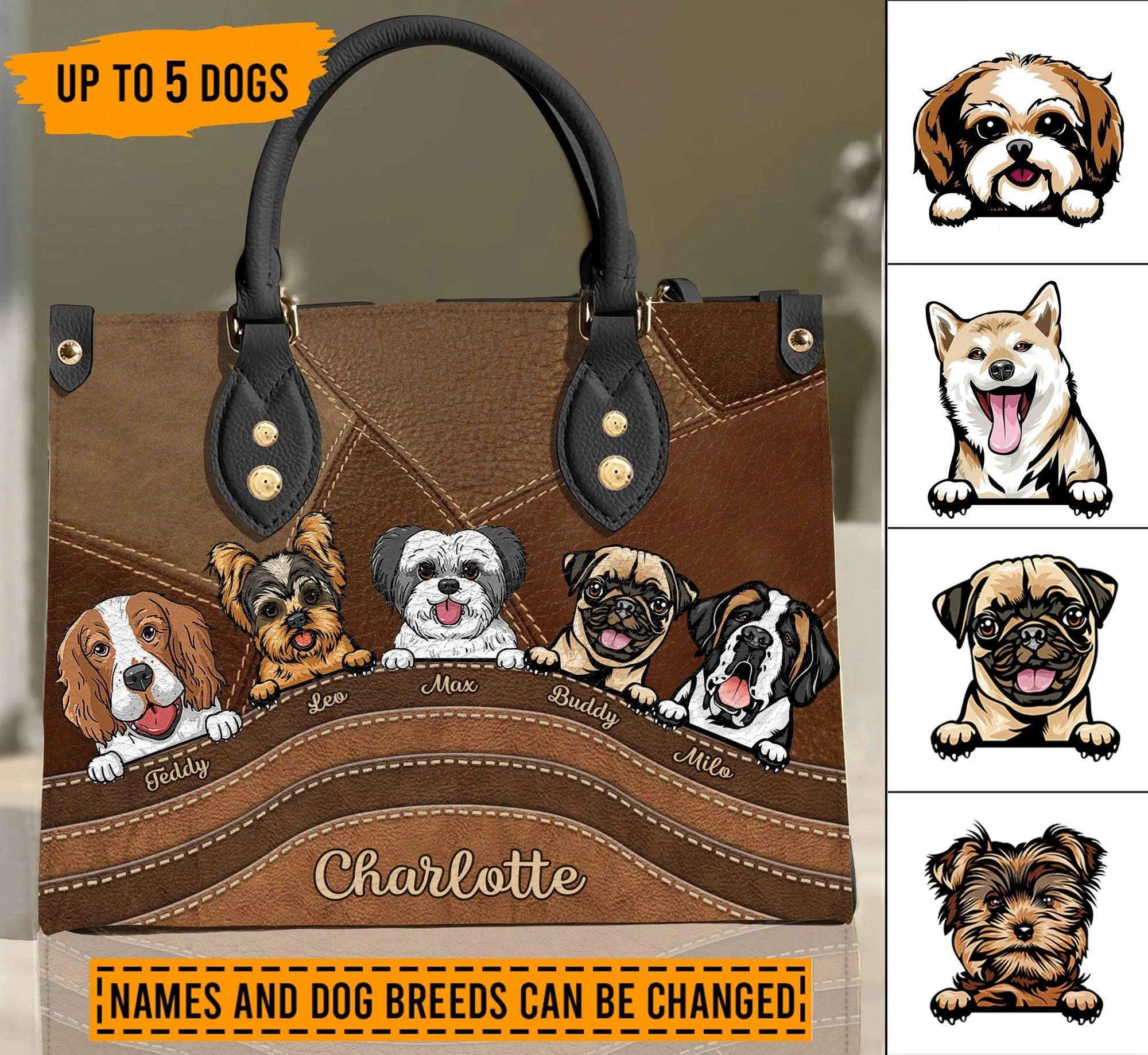 Life Is Better With Beloved Fur Baby - Personalized Leather Handbag - Gift for Dog Lovers, Dog Dad, Dog Mom | CLP13 NH96