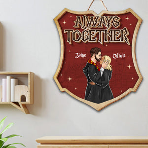 Wizard Couple Always Together - Gift For Couple - Personalized Custom Shaped Wood Sign - CL20 NH96