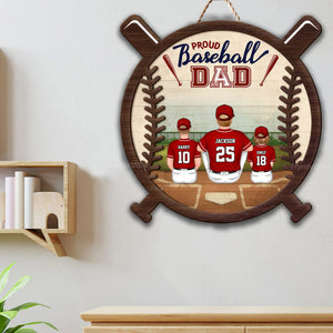 Proud Of You Daddy - Gift For Dad, Baseball Lovers - Personalized Custom Shaped Wood Sign - SPCL01 NA94