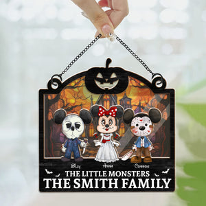 The Little Monsters Of The Family - Gift For Family, Kids, Mom, Dad - Personalized Window Hanging Suncatcher Ornament - CL15 NA94