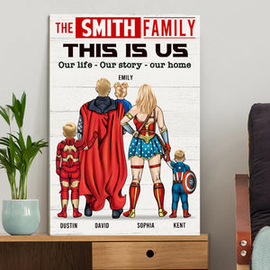 This Is Us The Smith Family - Gift For Dad, Grandfather - Personalized Canvas Poster