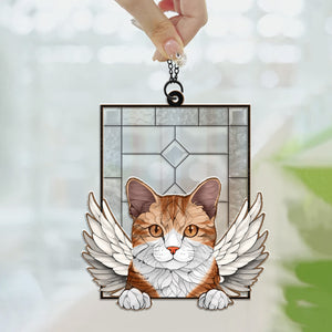 Cat Says Bye Bye - Memorial Gift For Pet Lovers - Personalized Window Hanging Suncatcher Ornament - CLP07 NA94