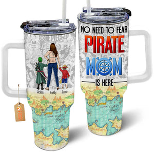 The Best Pirate Mom Of The Entire Ocean - Gift For Mom - Personalized 40oz Tumbler Cup With Straw - CL11 NA94