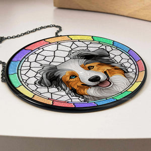 They Lived, They Loved, They Purred - Memorial Gift For Pet Lovers - Personalized Stained Glass Window Hanging Suncatcher - CLP07 NA94