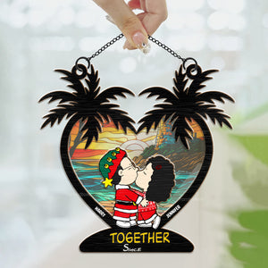 Together Since Peanuts - Personalized  Window Hanging Suncatcher Ornament - Gift For Couple, Husband Wife, Anniversary, Engagement, Wedding, Marriage Gift - CL45 NH96