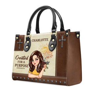 Created For A Purpose - Unique Personalized Lion Leather Handbag - AT4080734