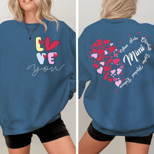 Love You Mimi With Grandkids- Personalized Sweatshirt With Design On Sleeve - Gift For Grandma, Mom, Wife | Custom Sleeve NH96