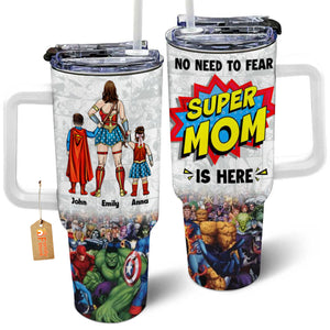 Wife Mom Protector And Hero - Gift For Mom - Personalized 40oz Tumbler Cup With Straw - CL02 NA94