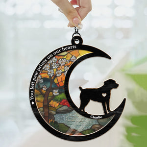 You Live In My Mind You Left Paw Prints On My Heart - Memorial Gift For Pet Lovers - Personalized Window Hanging Suncatcher Ornament - CLP05 NA94