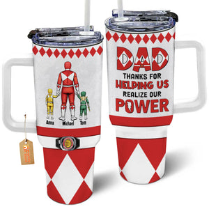 Best Power Dad Ever Coloful Version - Gift For Dad - Personalized 40oz Tumbler Cup With Straw - CL21 NA94