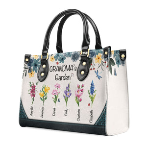 Grandma's Garden - Beautiful Personalized Leather Handbag - AT4080810