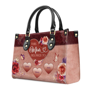 This MomGrandmaNana Belongs To With - Scripture Gifts For Women In Family - Personalized Leather Handbag With Handle - AT4081440