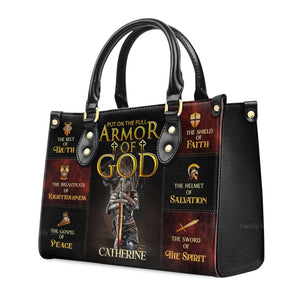 FamilyStore Armor Of God - Thoughtful Gift For Christians - Personalized Leather Handbag With Handle - AT4080602