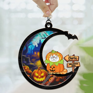 Meow That Is Boo In Cat Language Happy Halloween - Gift For Cat Lovers - Personalized Window Hanging Suncatcher Ornament - CLP01 NA94